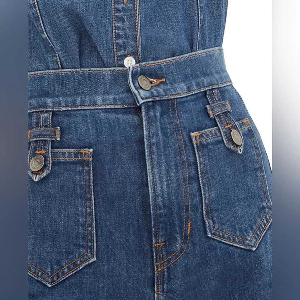 Veronica Beard Grant Patch Pocket High Rise Ankle Wide Leg Jeans - Size 31 - Picture 5 of 12